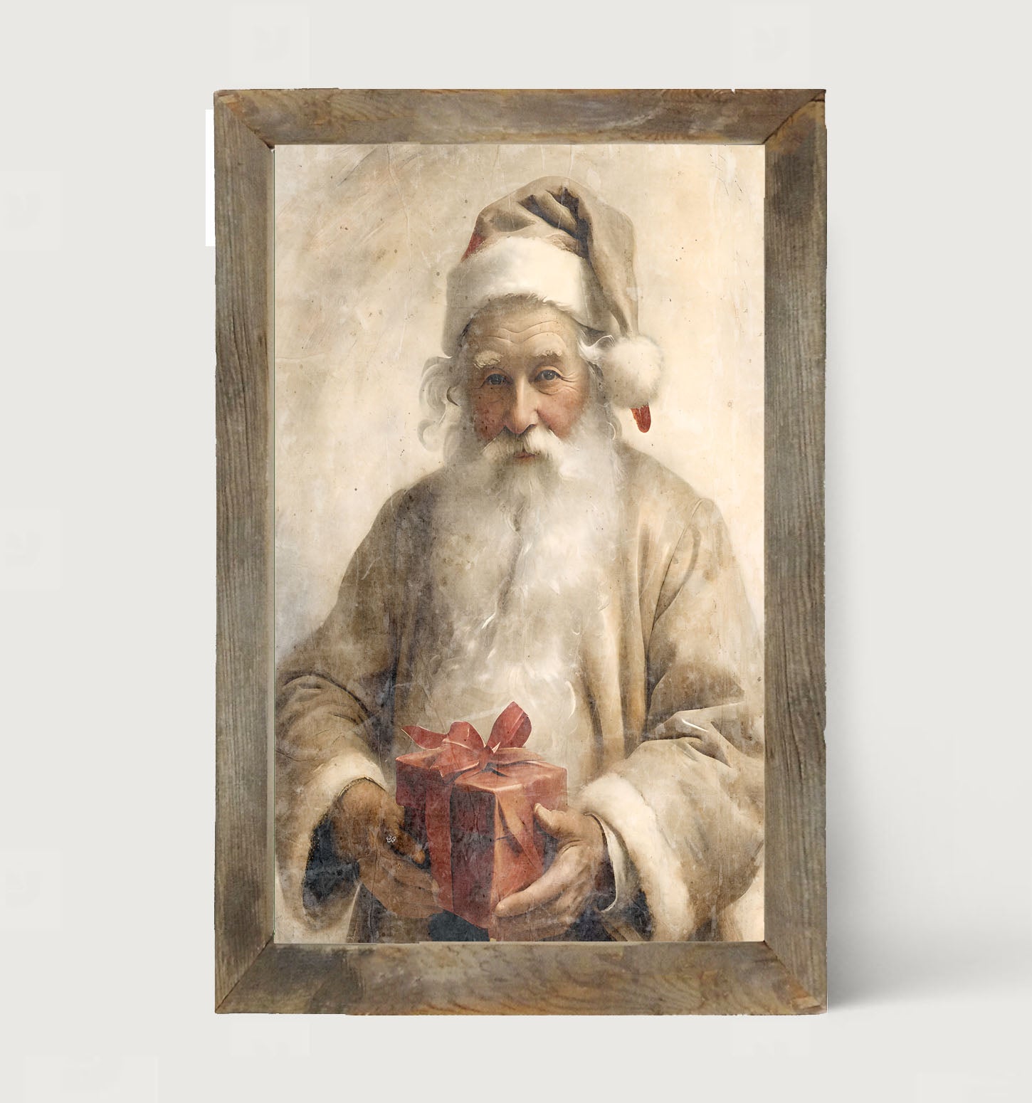 White Background Santa 6 - Framed Art