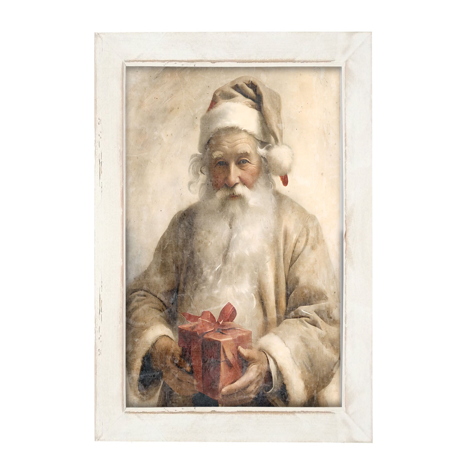 White Background Santa 6 - Framed Art