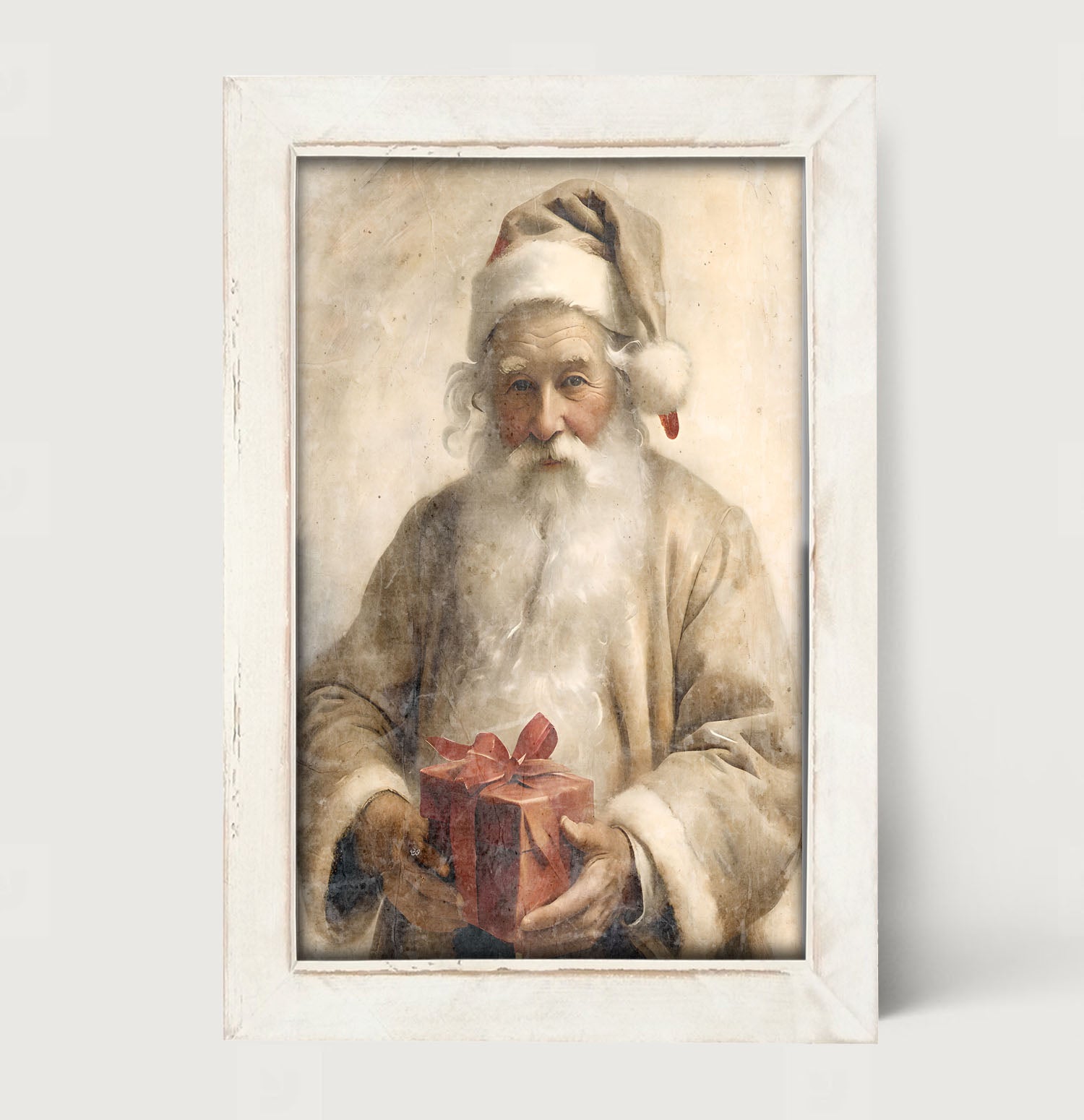 White Background Santa 6 - Framed Art