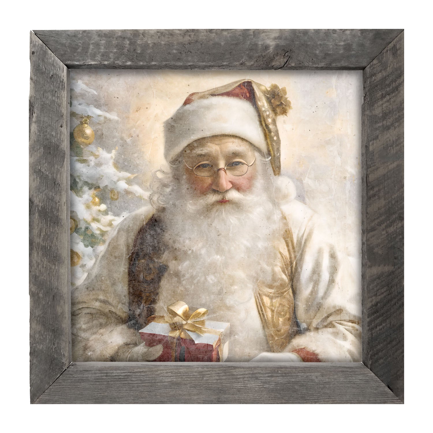 White Background Santa 7 - Framed Art