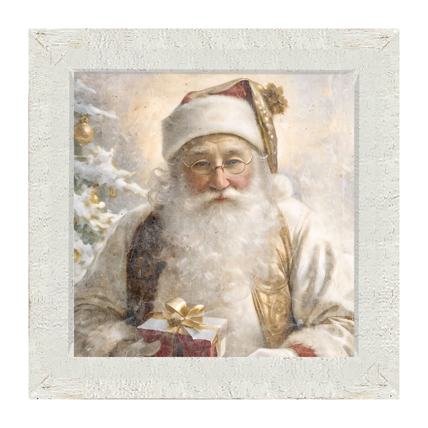 White Background Santa 7 - Framed Art