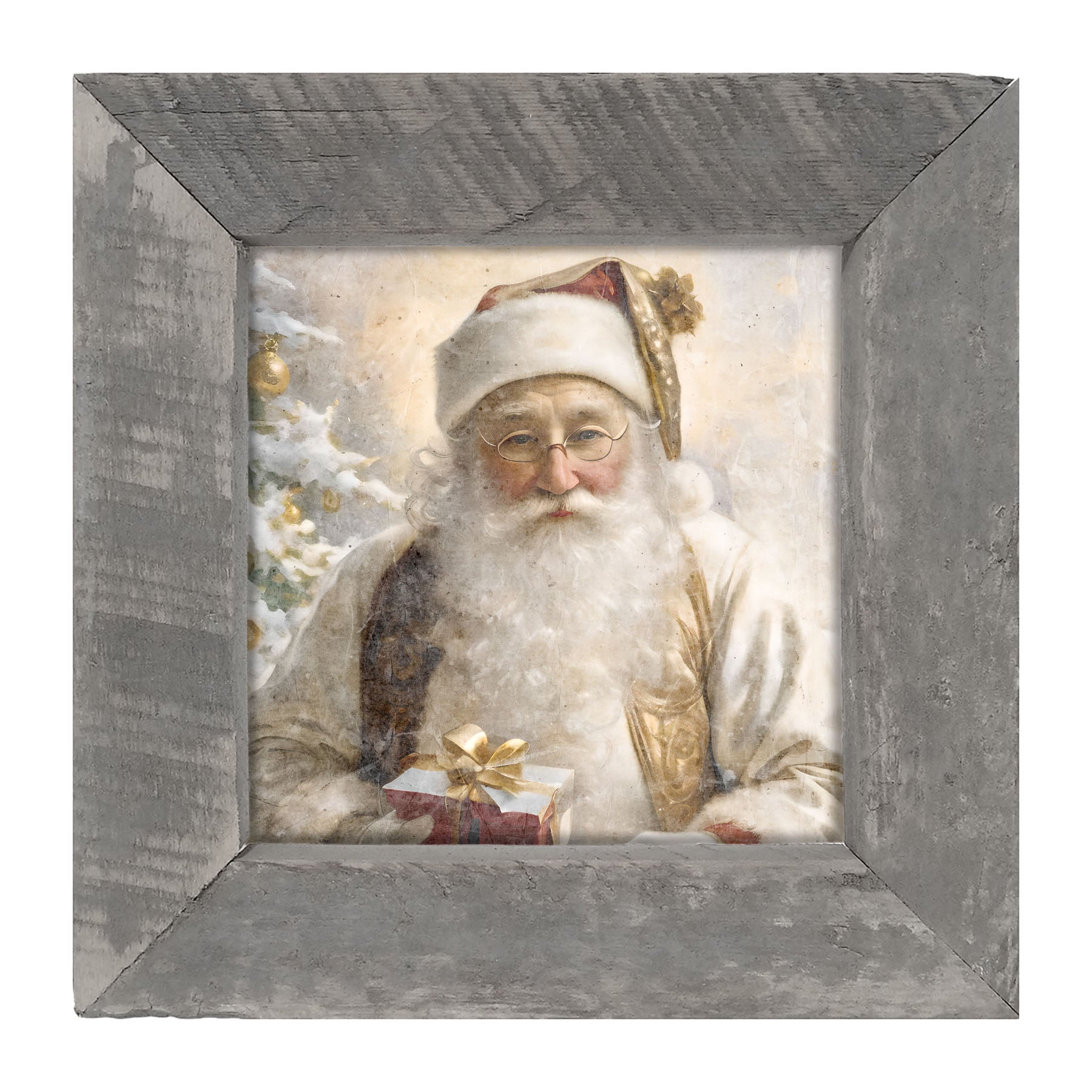 White Background Santa 7 - Framed Art