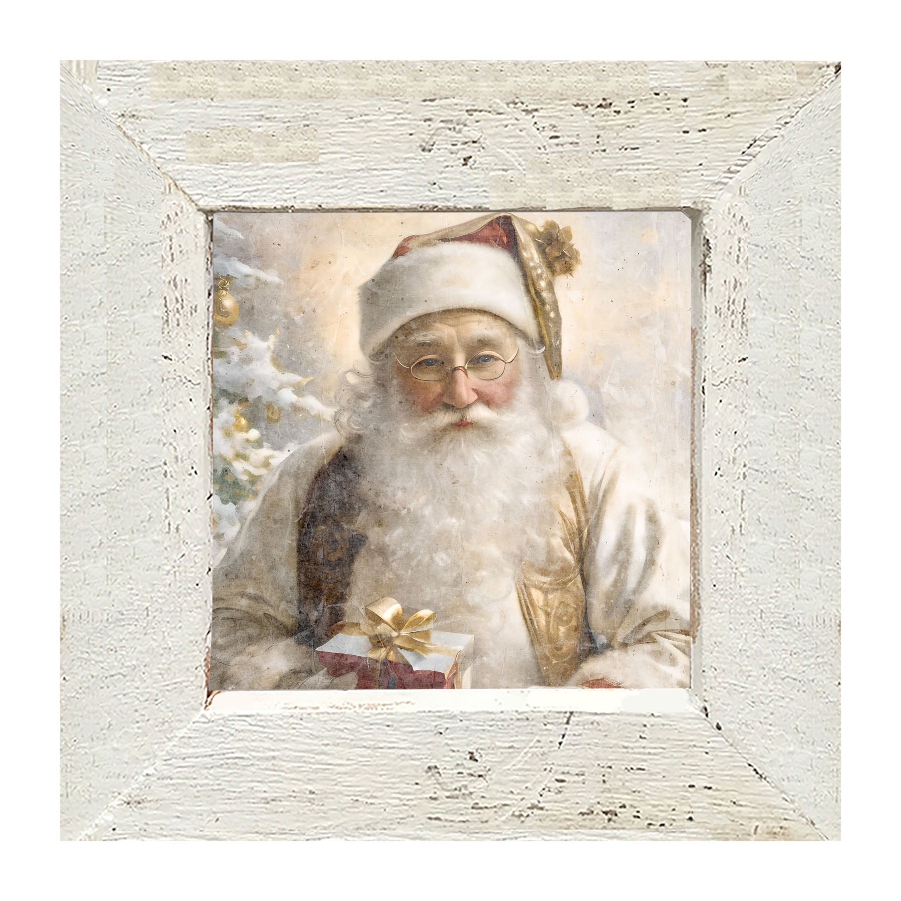 White Background Santa 7 - Framed Art