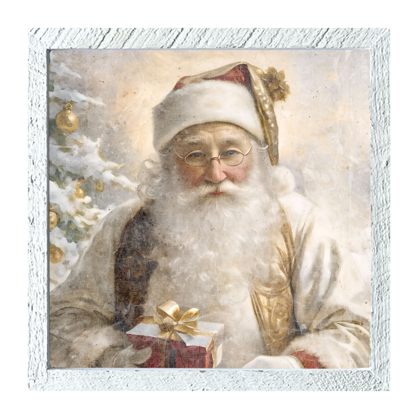 White Background Santa 7 - Framed Art