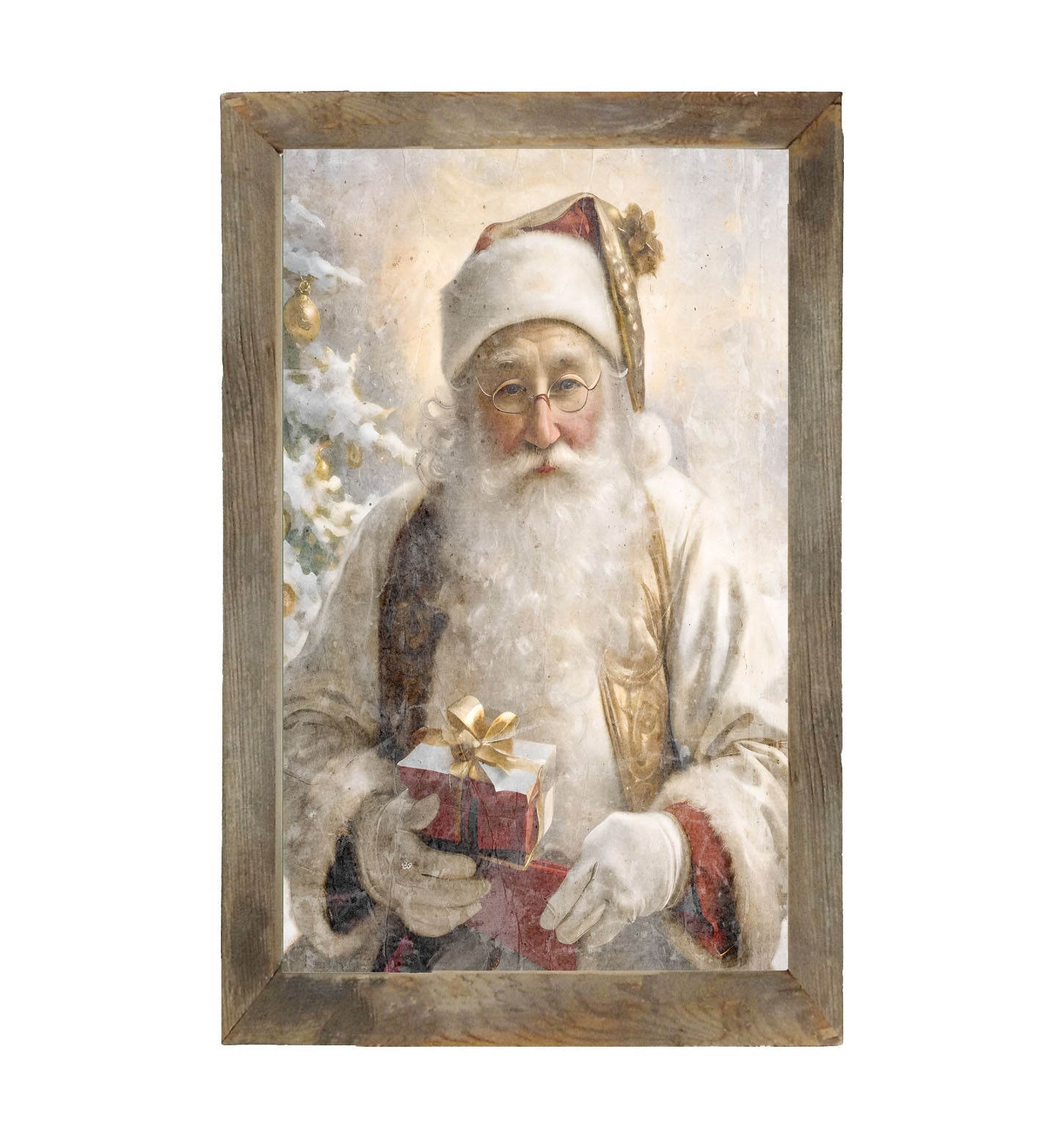 White Background Santa 7 - Framed Art