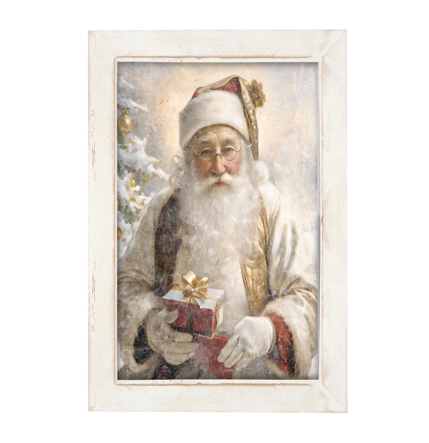 White Background Santa 7 - Framed Art