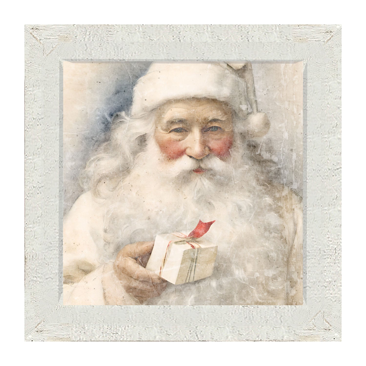 White Background Santa 8 - Framed Art