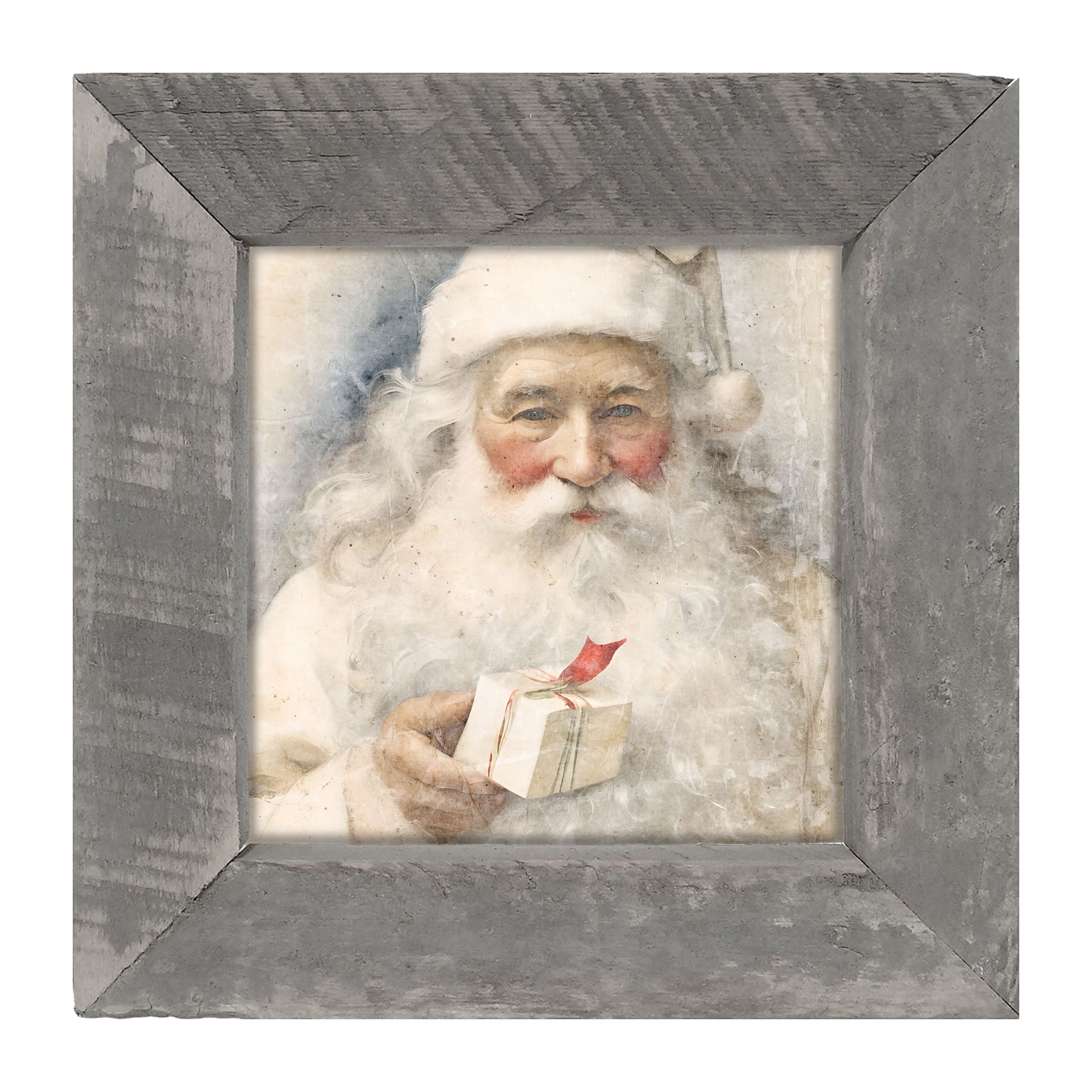 White Background Santa 8 - Framed Art