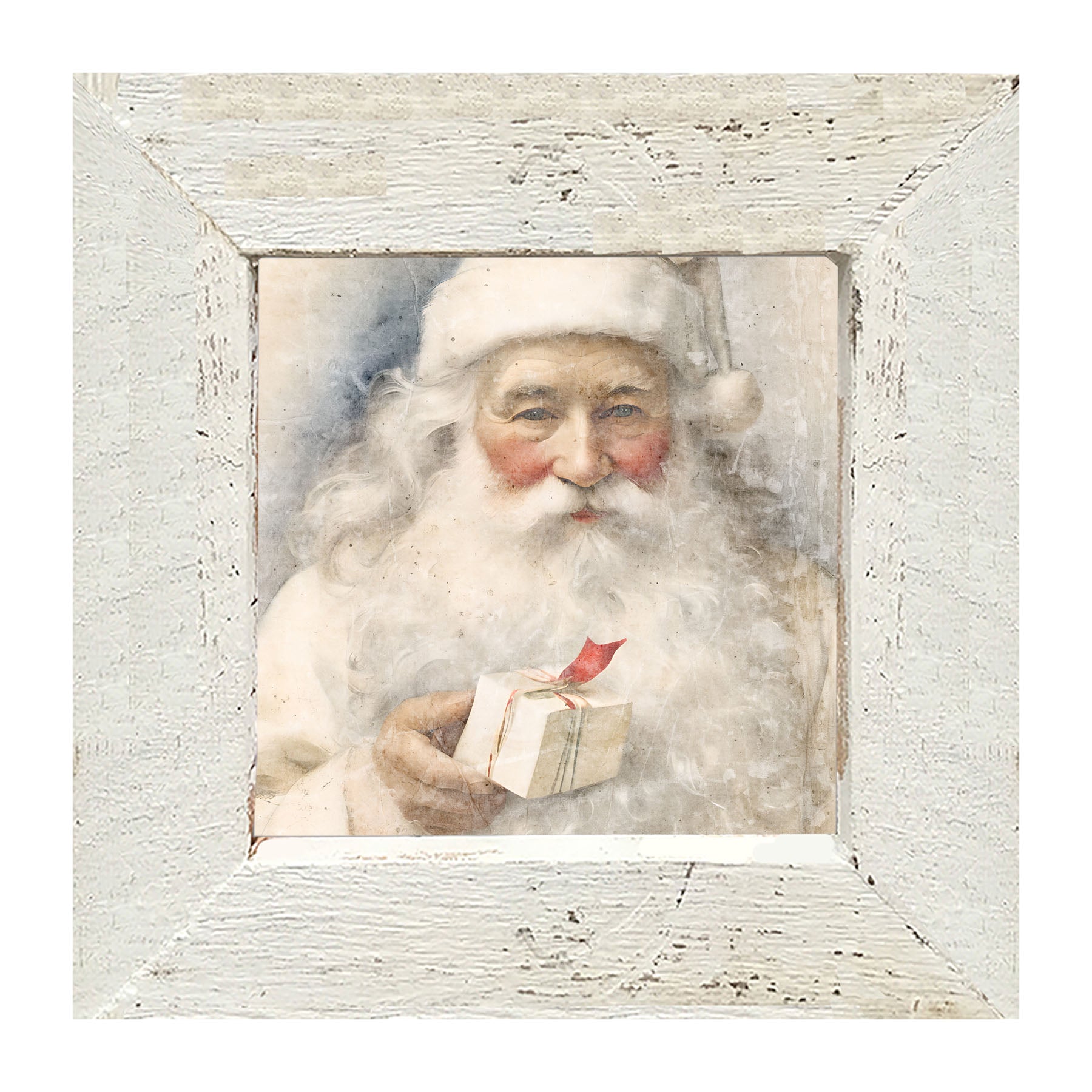 White Background Santa 8 - Framed Art