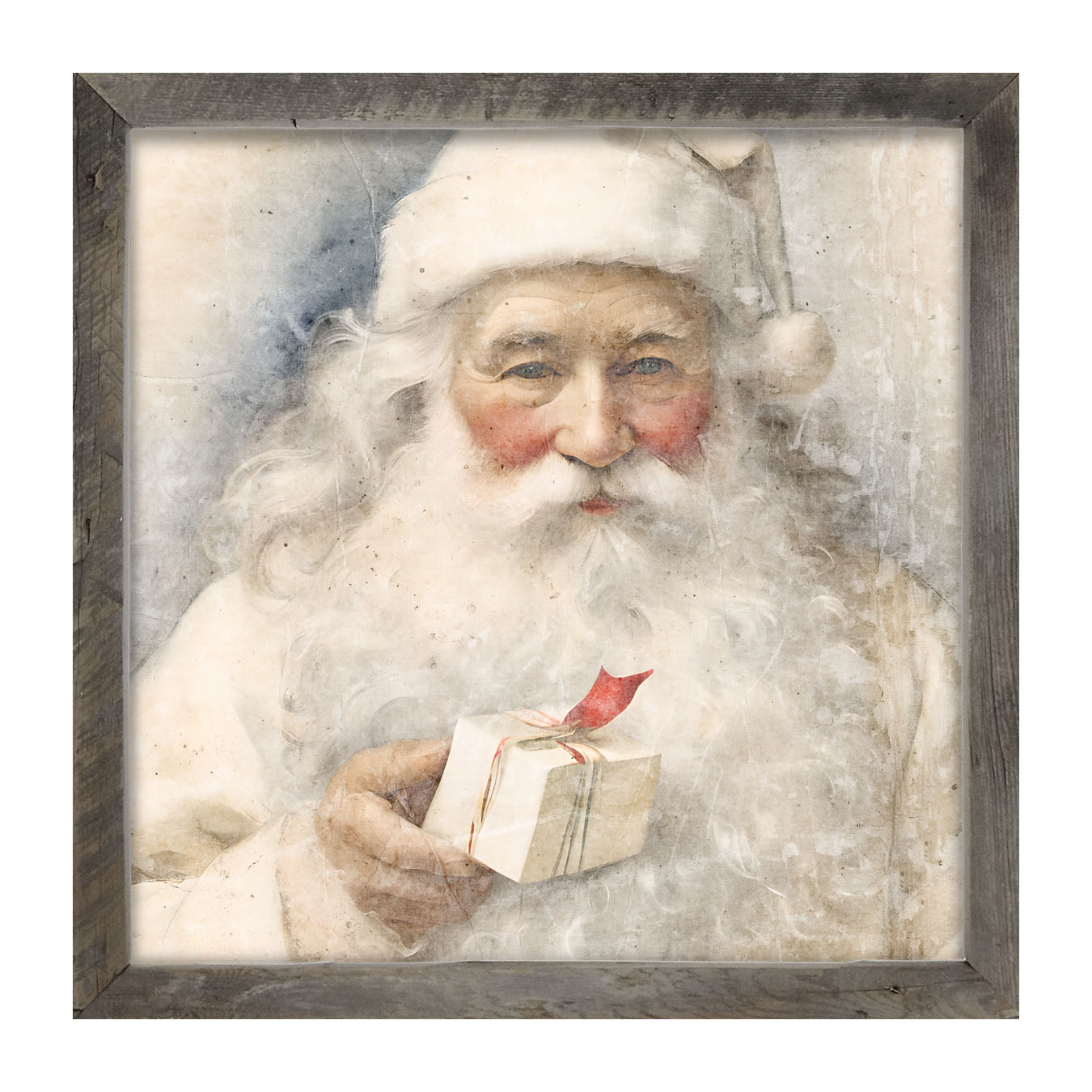 White Background Santa 8 - Framed Art