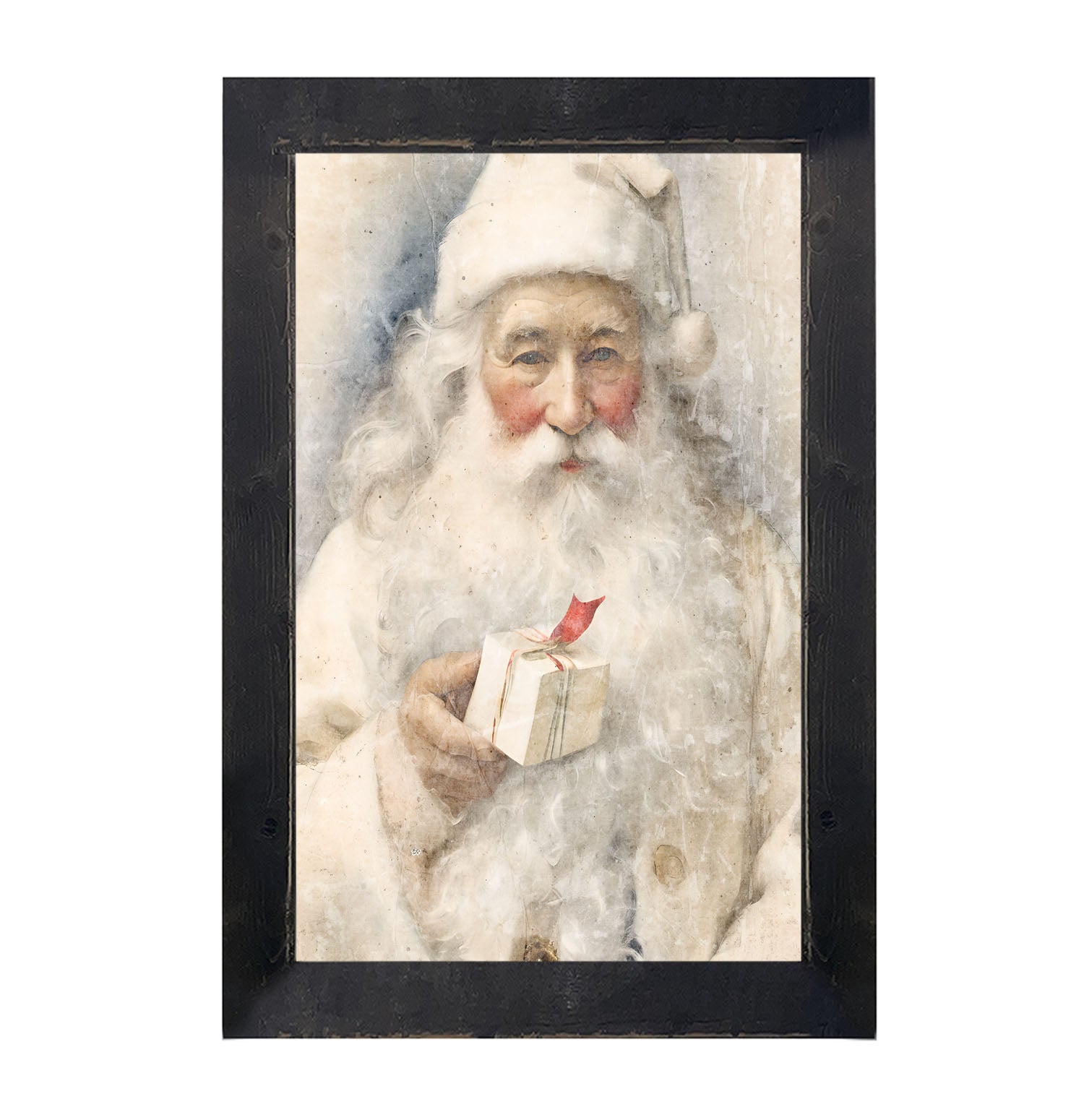 White Background Santa 8 - Framed Art