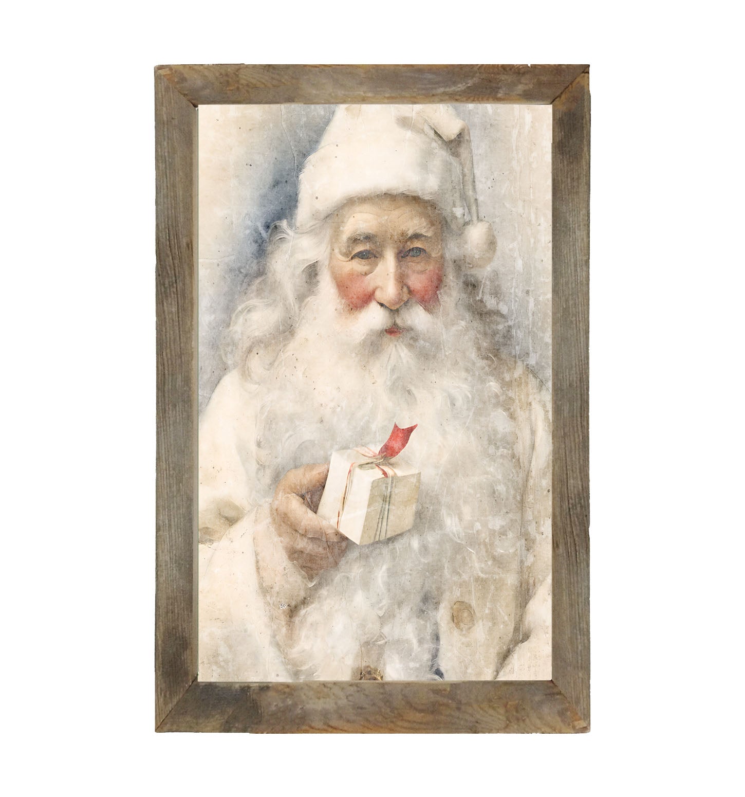 White Background Santa 8 - Framed Art