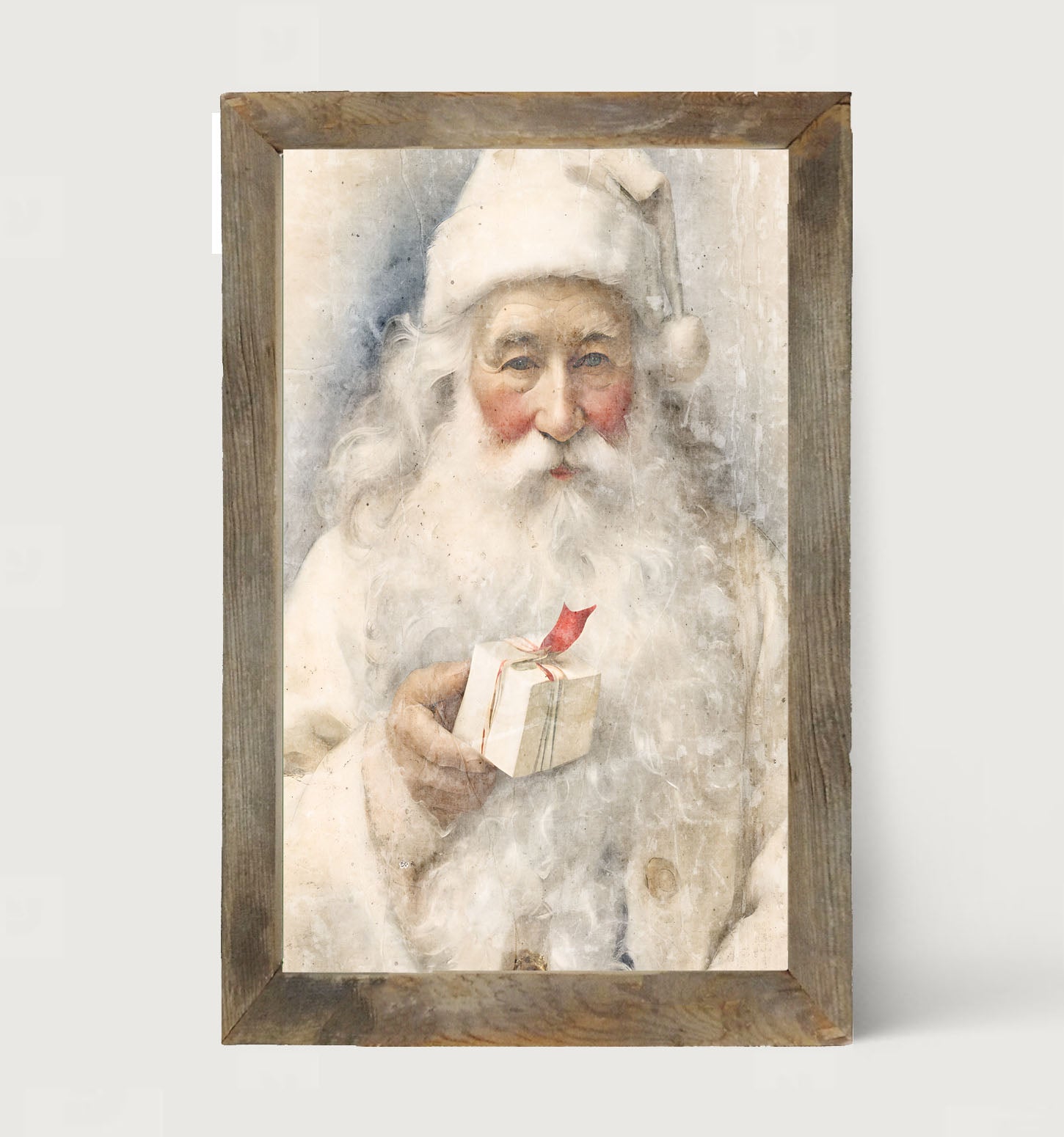 White Background Santa 8 - Framed Art