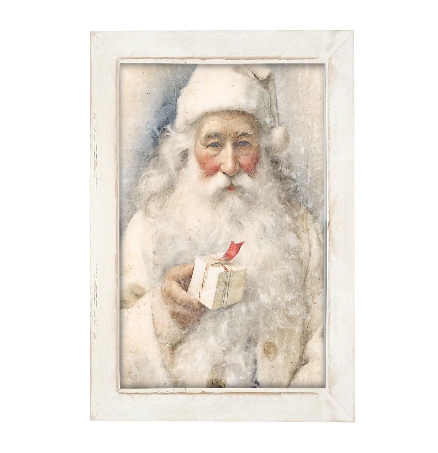 White Background Santa 8 - Framed Art