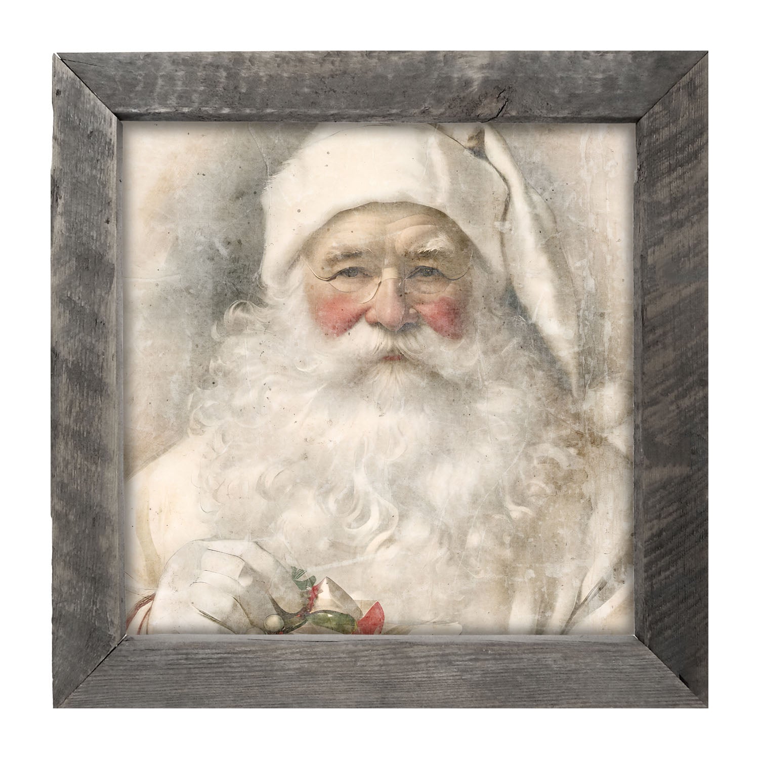 White Background Santa 9 - Framed Art