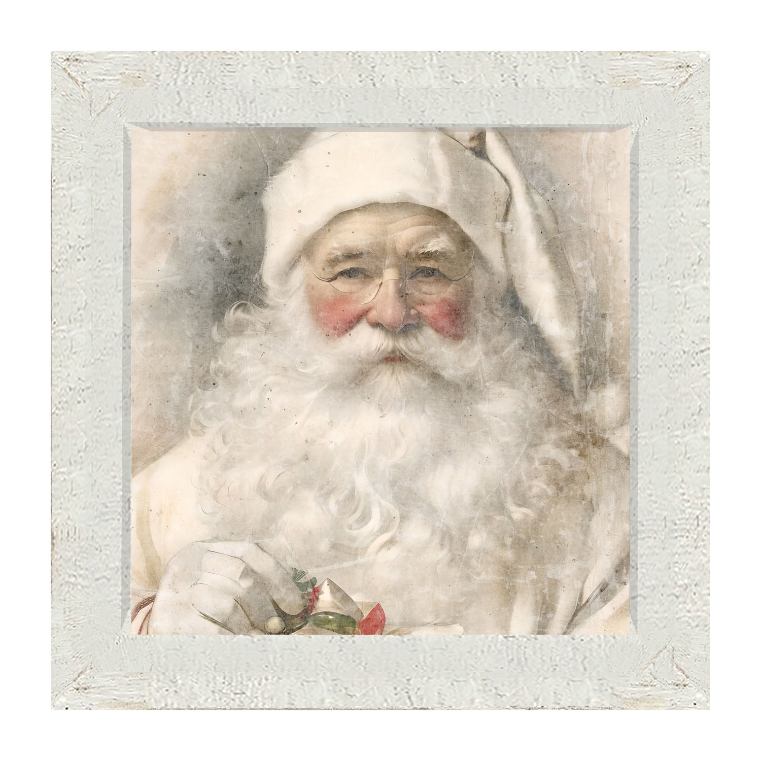 White Background Santa 9 - Framed Art