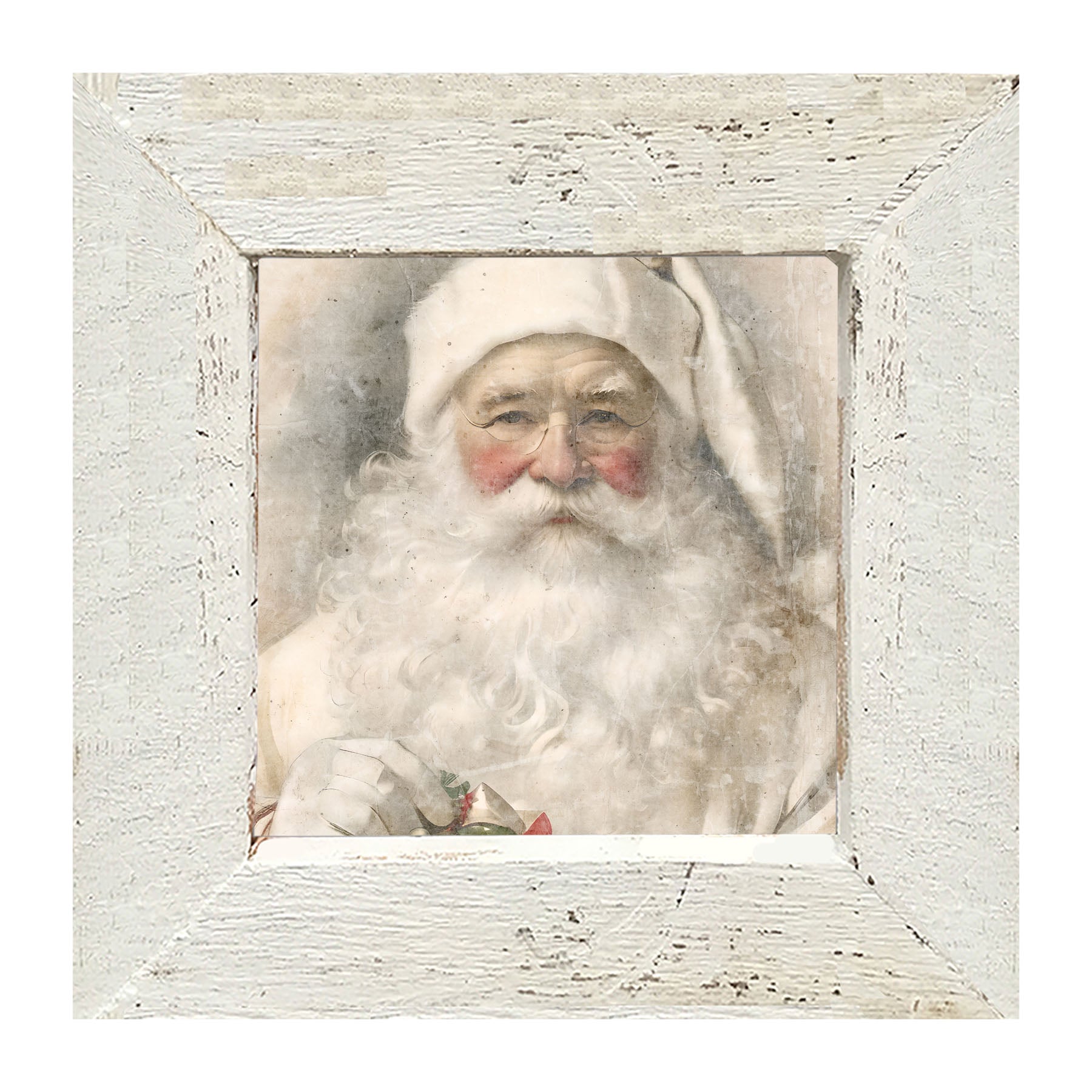 White Background Santa 9 - Framed Art