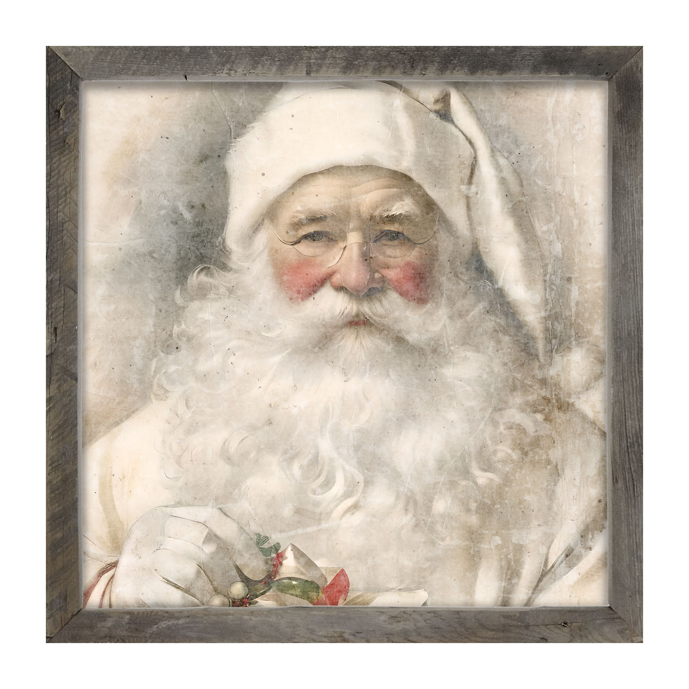 White Background Santa 9 - Framed Art