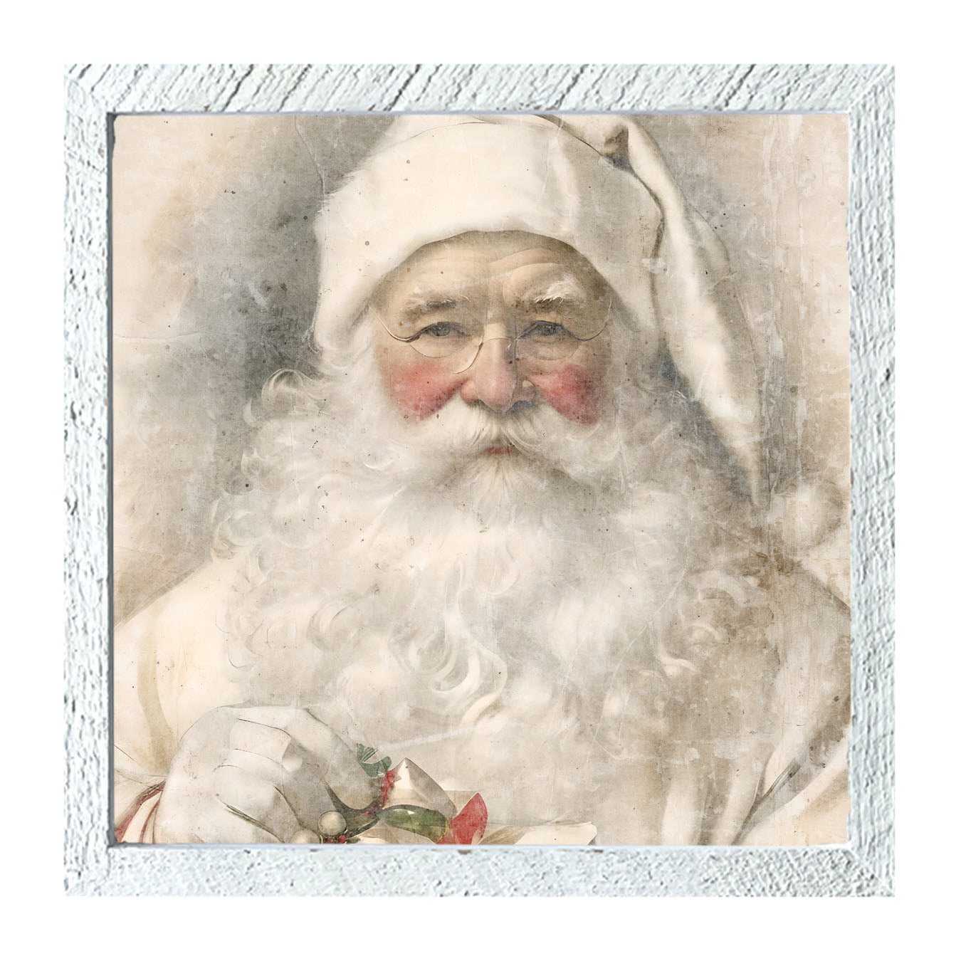 White Background Santa 9 - Framed Art