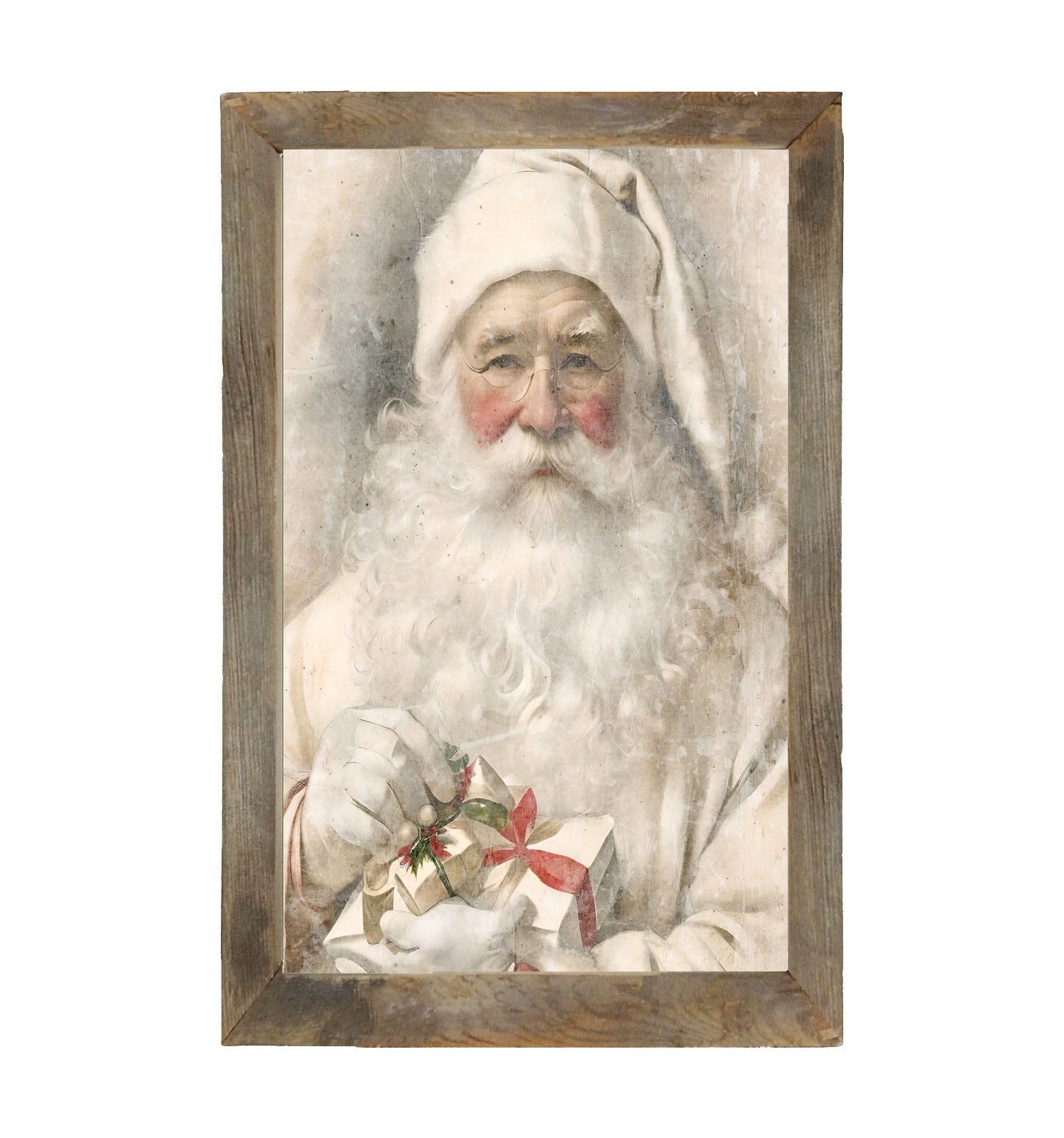 White Background Santa 9 - Framed Art