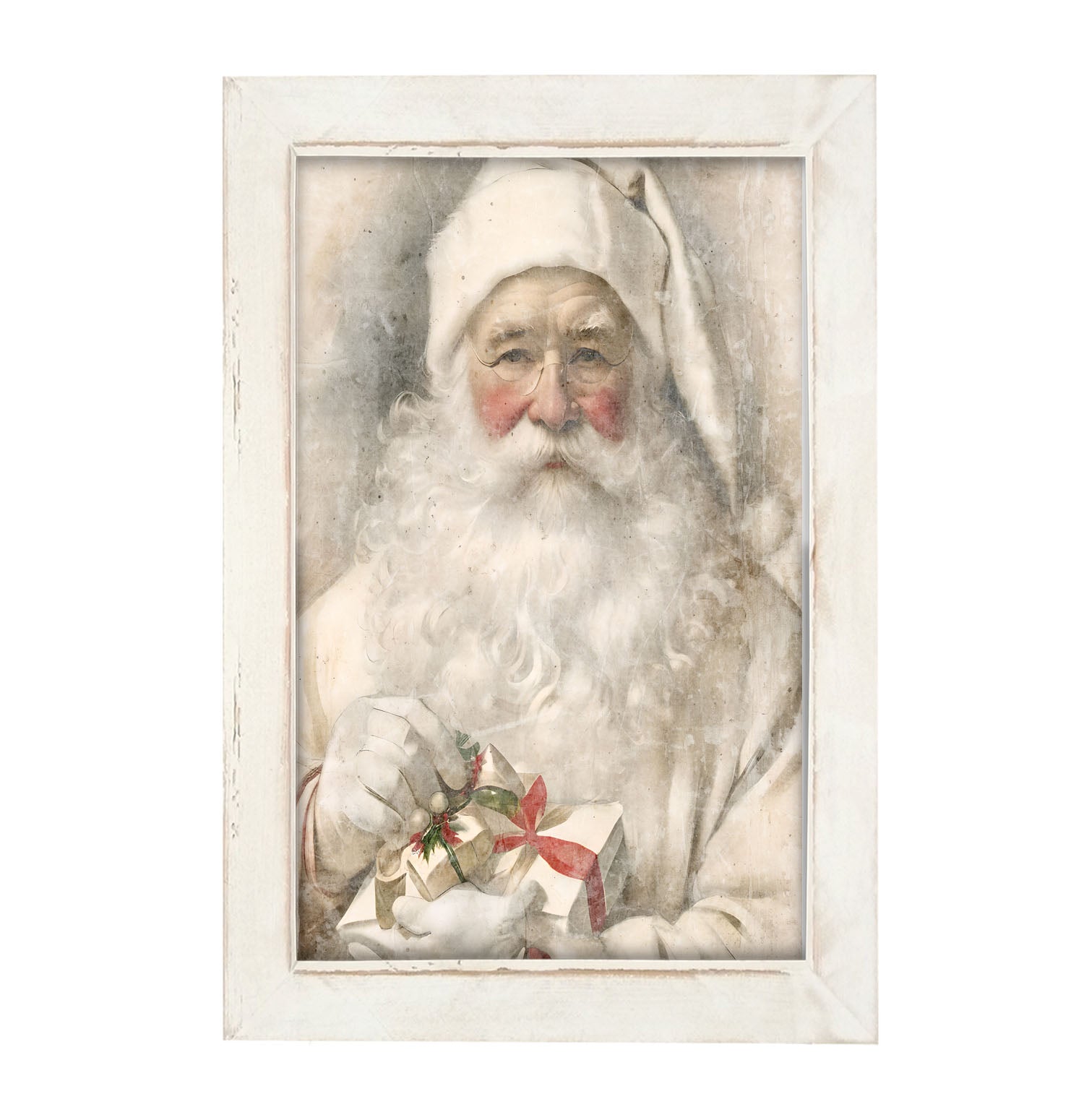 White Background Santa 9 - Framed Art