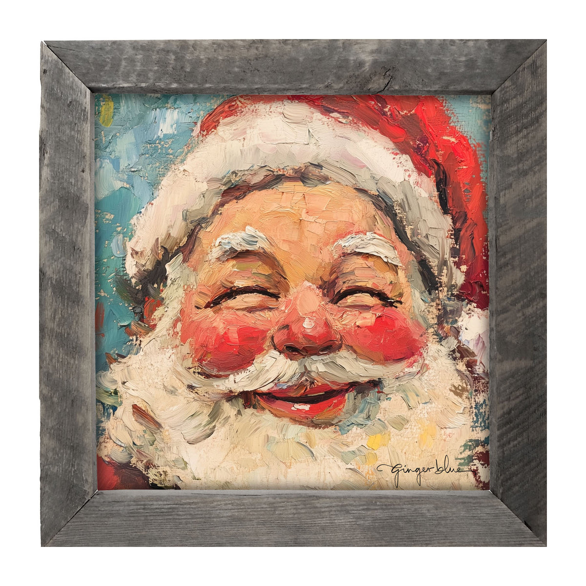 Joyful Santa with Rosy Cheeks - Framed Art