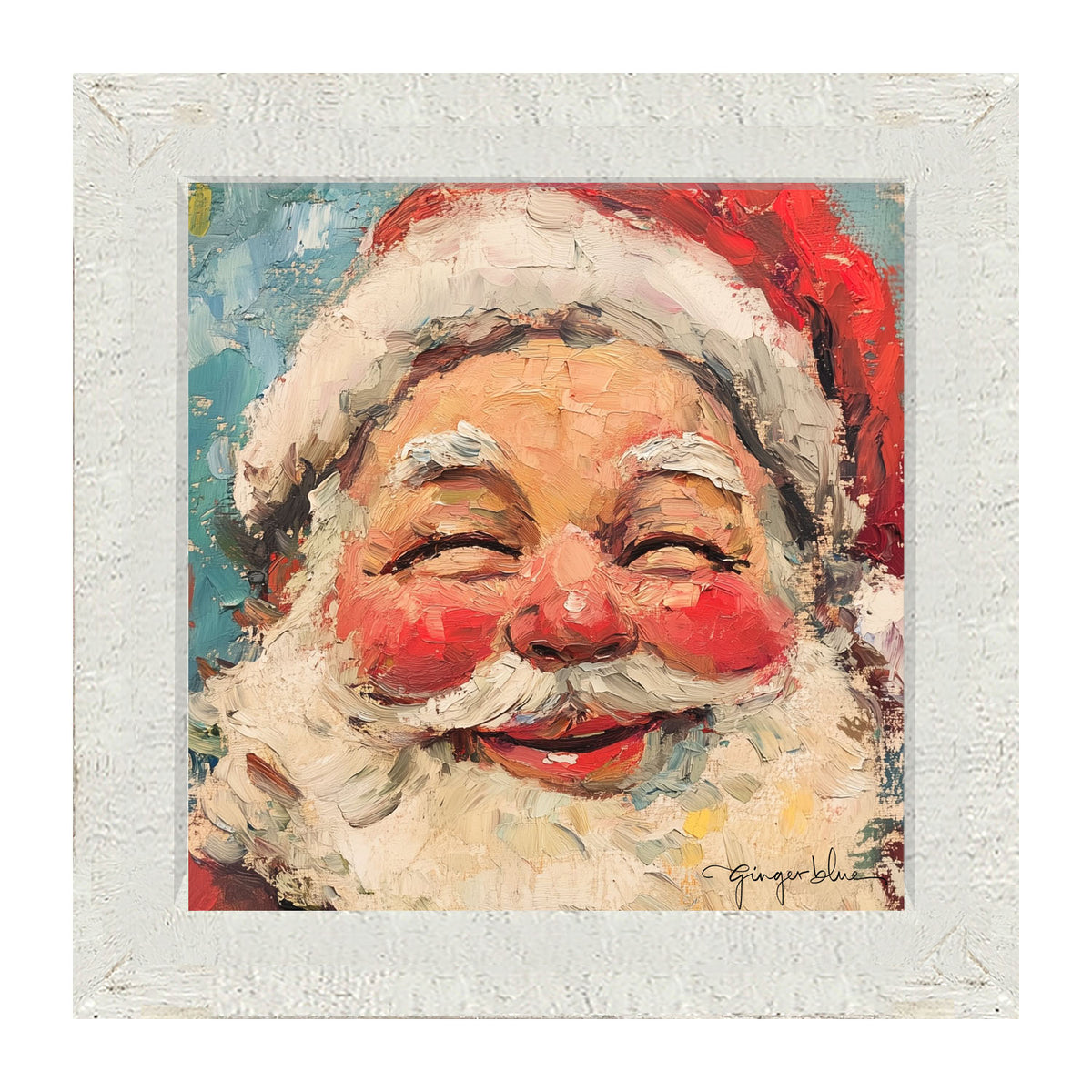 Joyful Santa with Rosy Cheeks - Framed Art