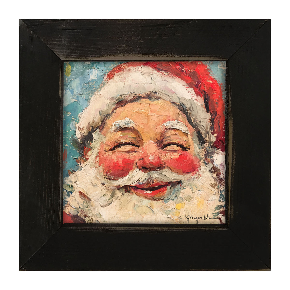 Joyful Santa with Rosy Cheeks - Framed Art
