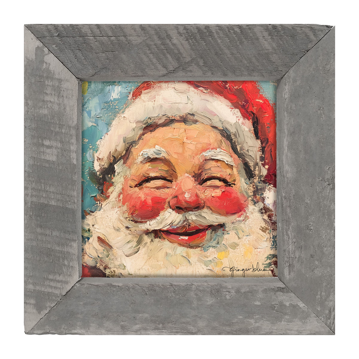 Joyful Santa with Rosy Cheeks - Framed Art