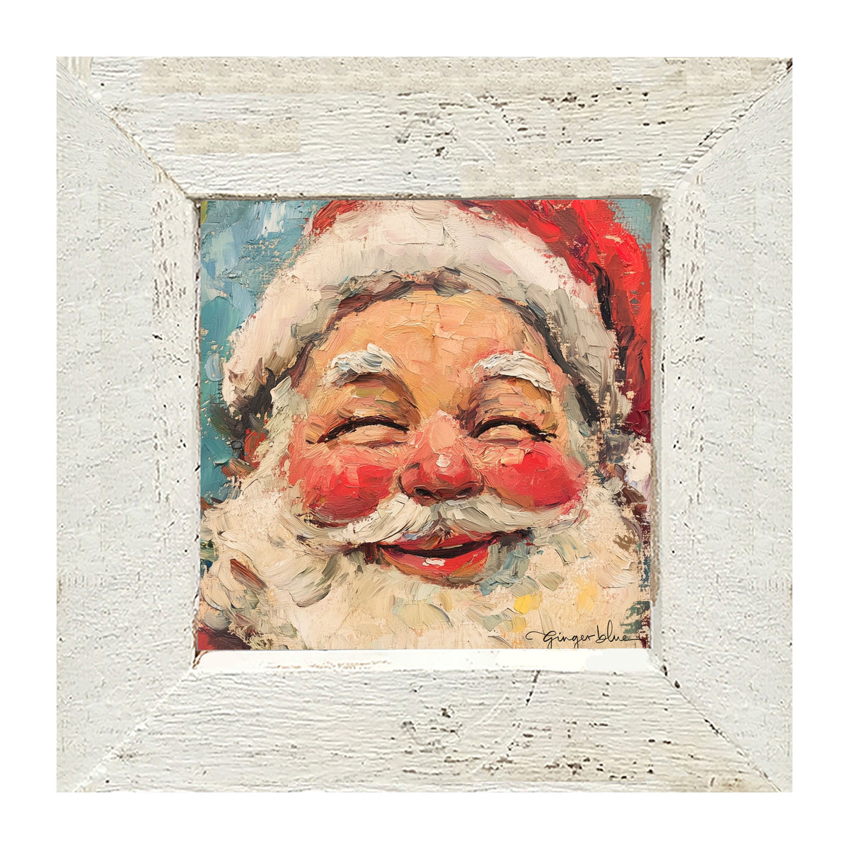 Joyful Santa with Rosy Cheeks - Framed Art