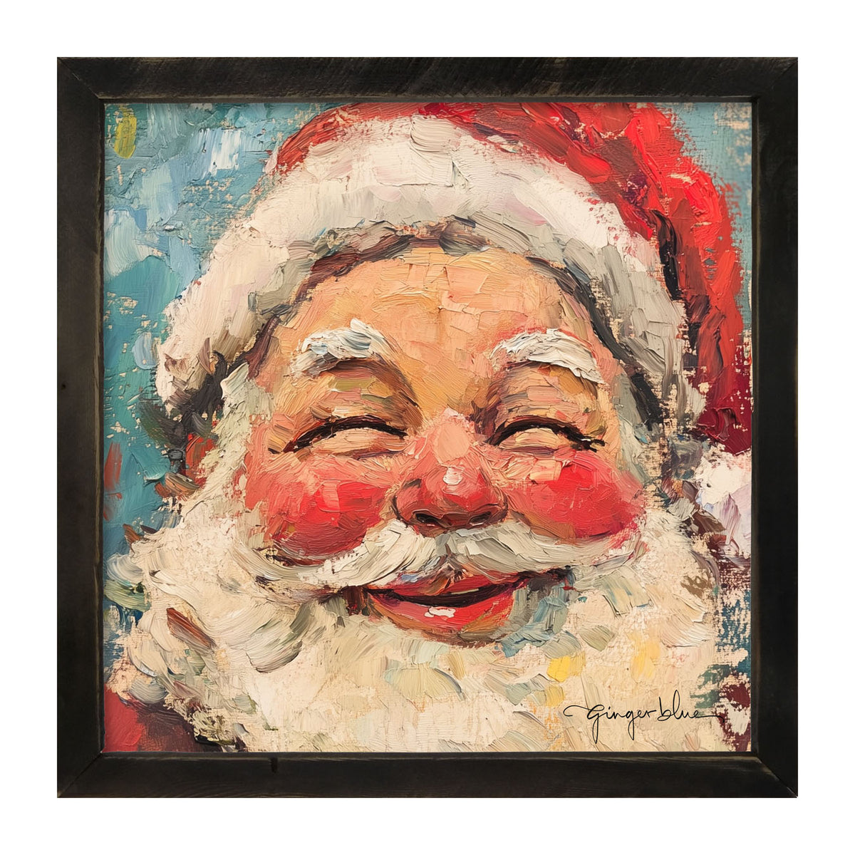 Joyful Santa with Rosy Cheeks - Framed Art