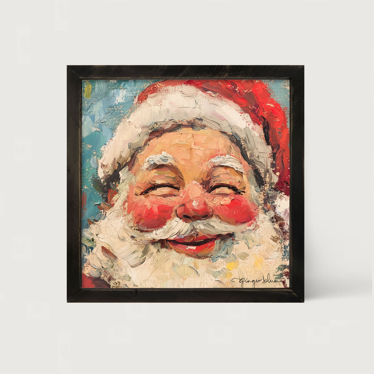 Joyful Santa with Rosy Cheeks - Framed Art