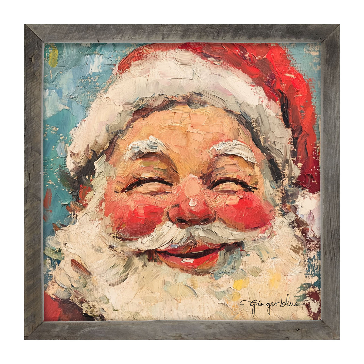 Joyful Santa with Rosy Cheeks - Framed Art