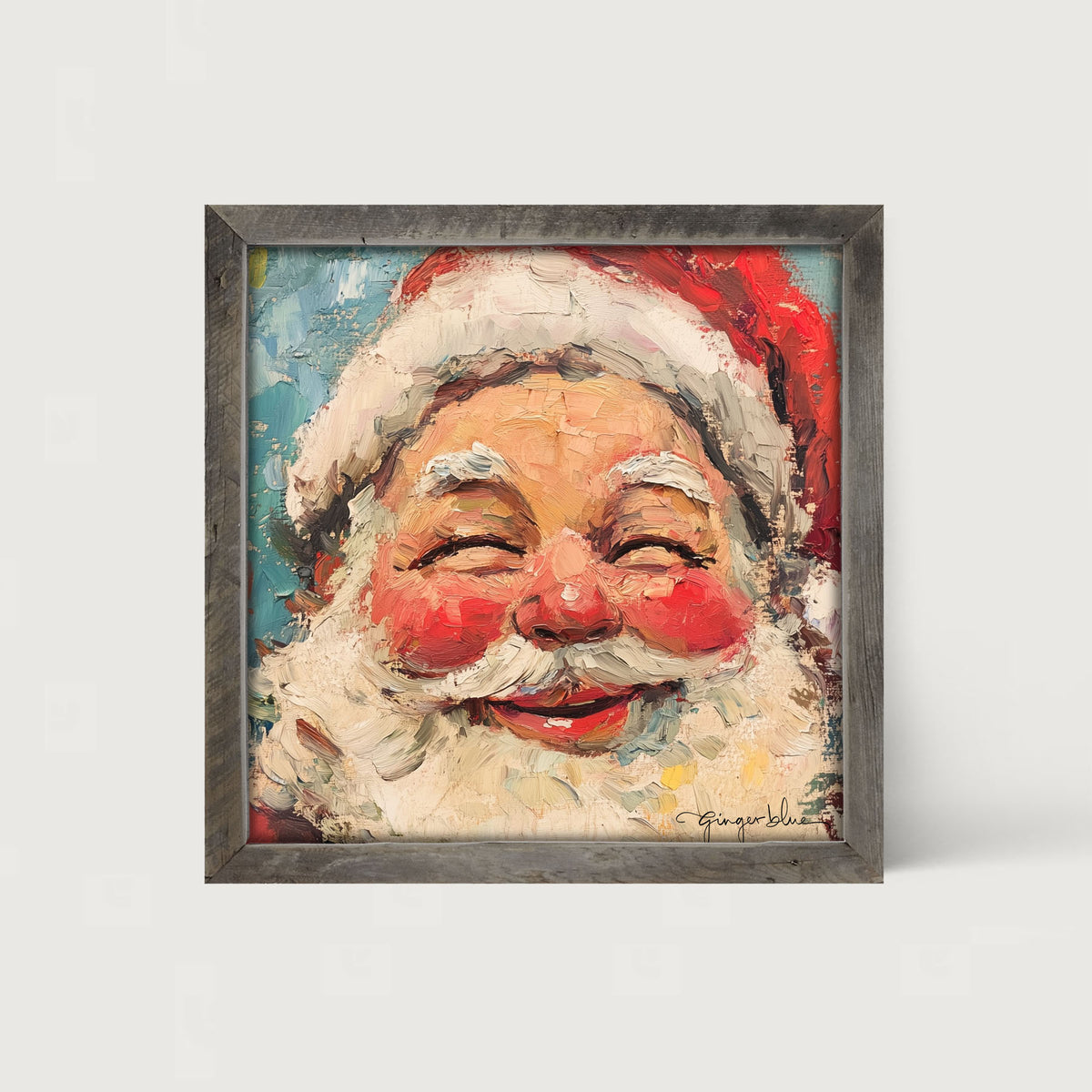 Joyful Santa with Rosy Cheeks - Framed Art