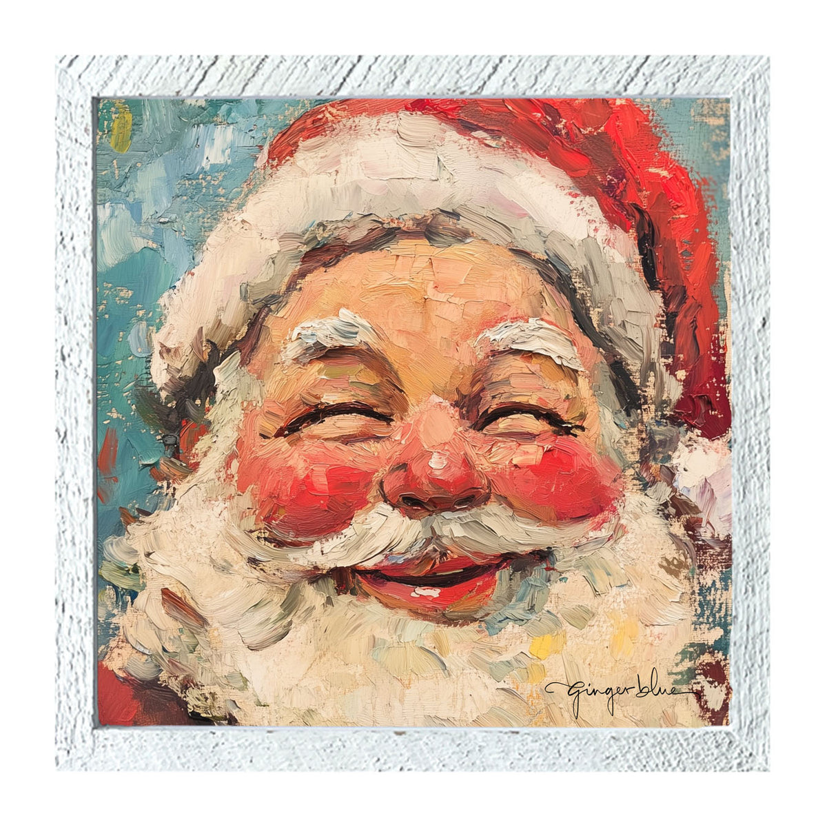 Joyful Santa with Rosy Cheeks - Framed Art