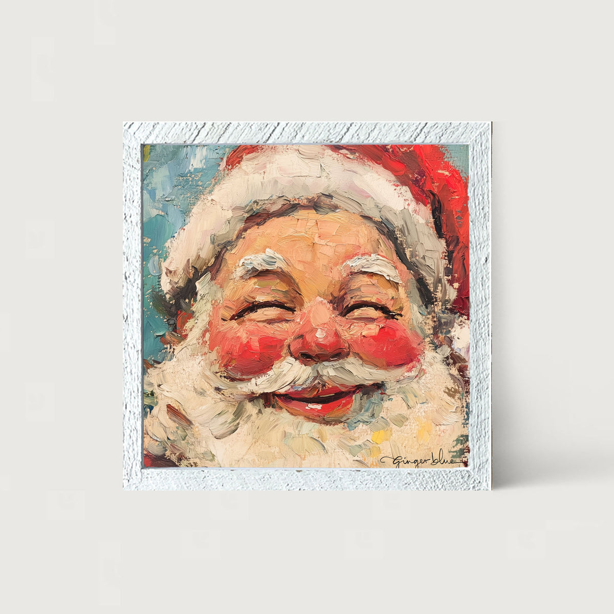 Joyful Santa with Rosy Cheeks - Framed Art