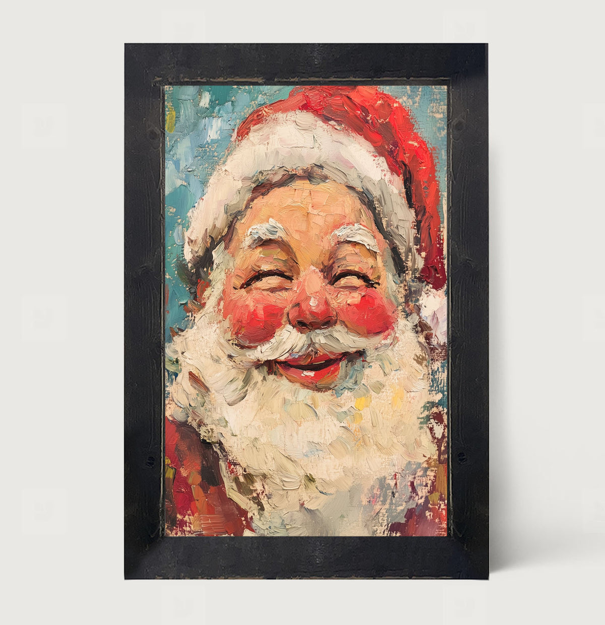 Joyful Santa with Rosy Cheeks - Framed Art