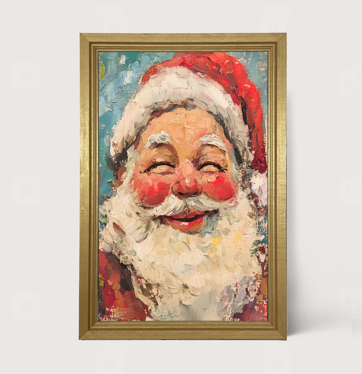 Joyful Santa with Rosy Cheeks - Framed Art