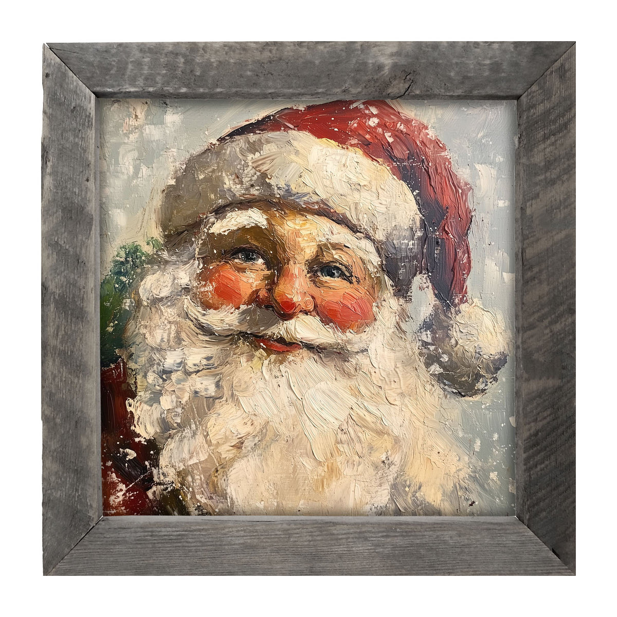 Santa Portrait in the Snow - Framed Art