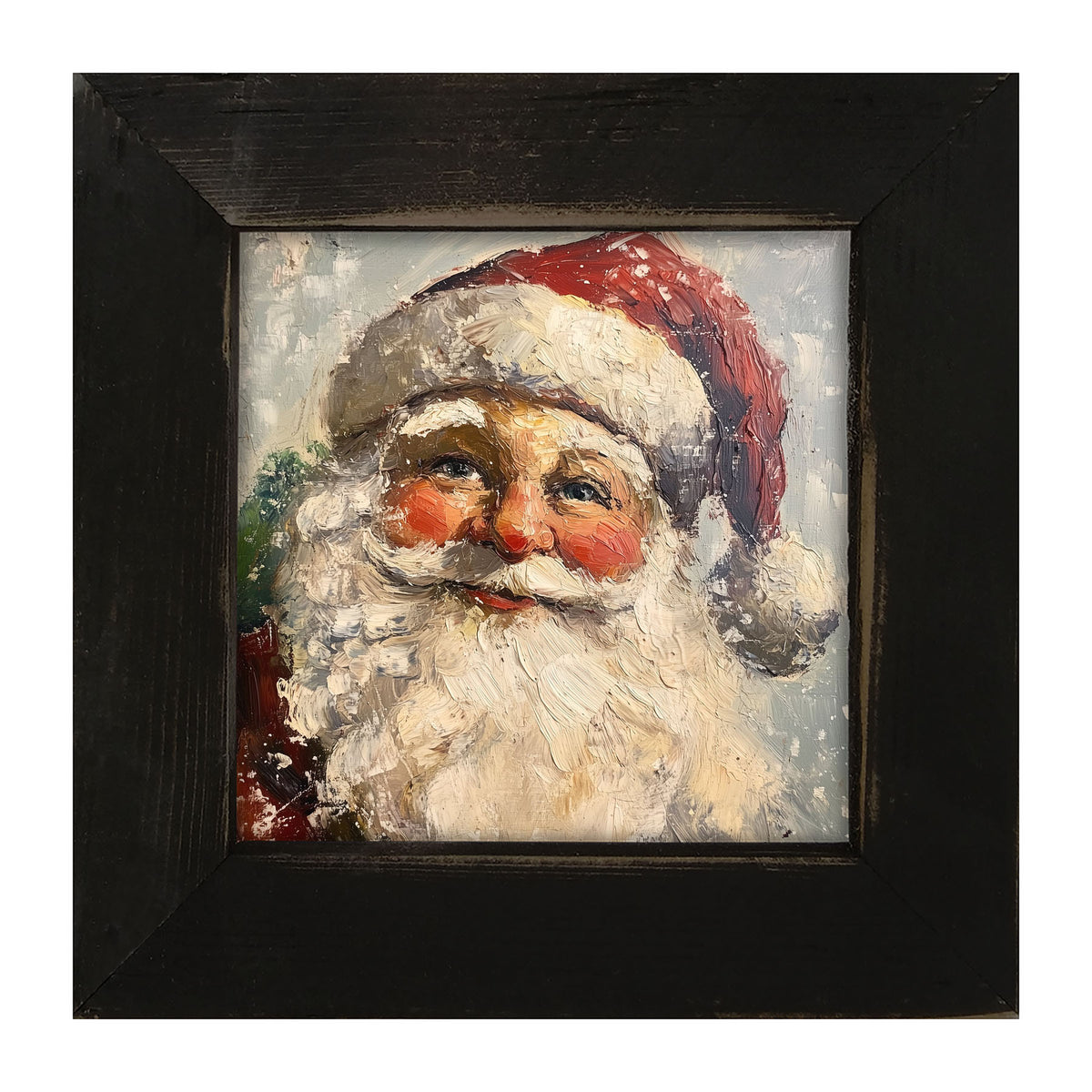 Santa Portrait in the Snow - Framed Art