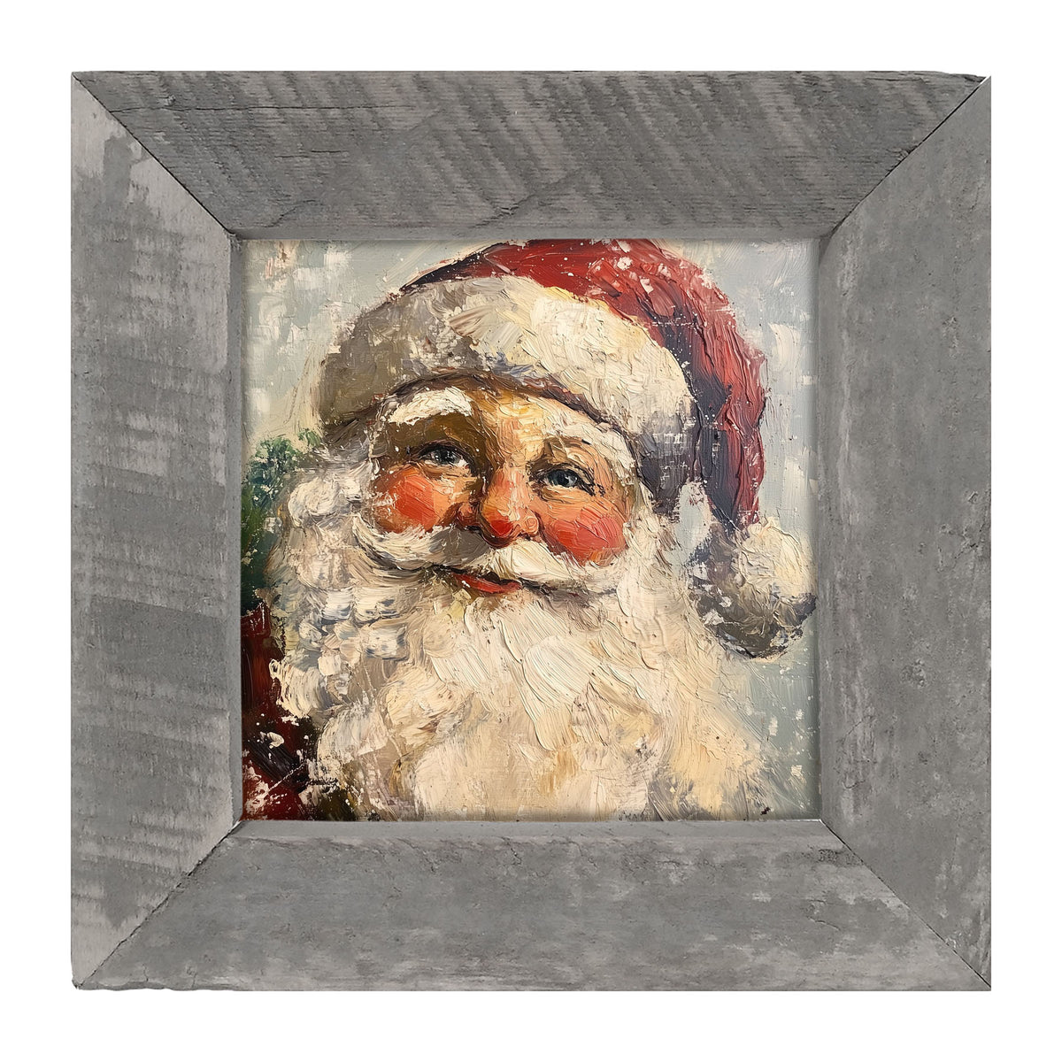 Santa Portrait in the Snow - Framed Art