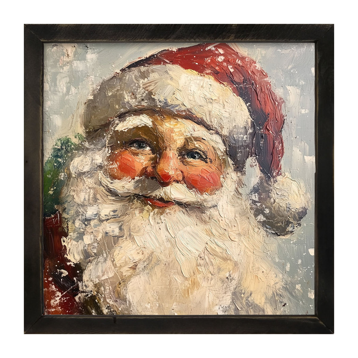Santa Portrait in the Snow - Framed Art