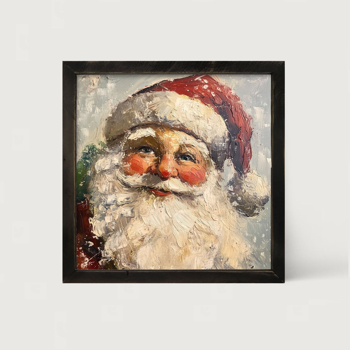 Santa Portrait in the Snow - Framed Art