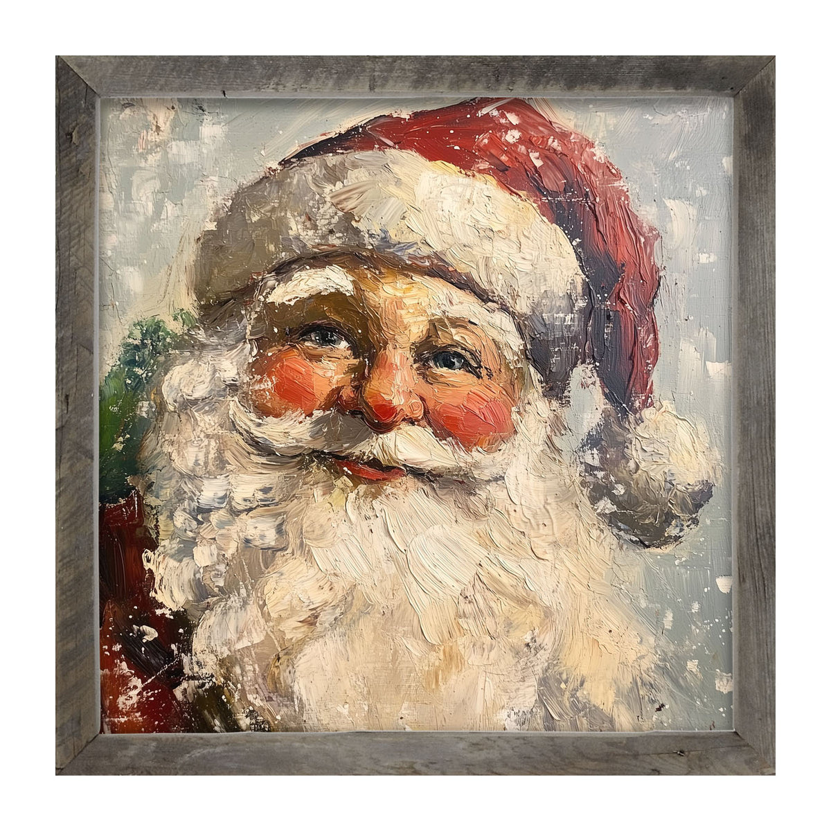 Santa Portrait in the Snow - Framed Art