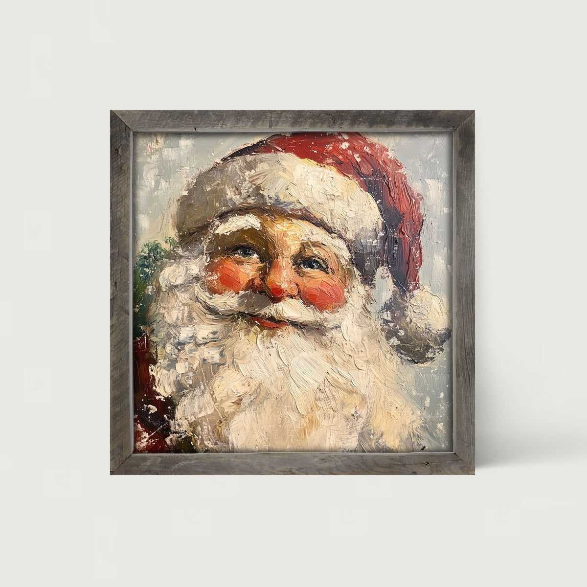 Santa Portrait in the Snow - Framed Art