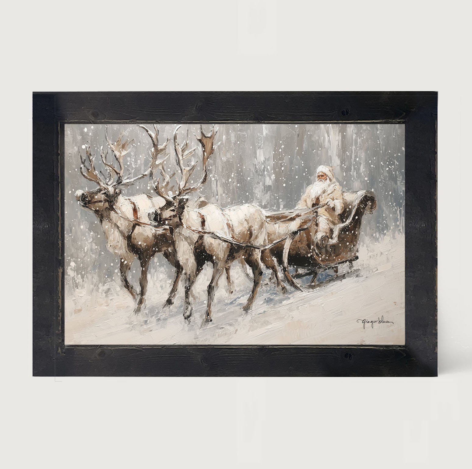 Sleigh Ride in Forest - Framed Art