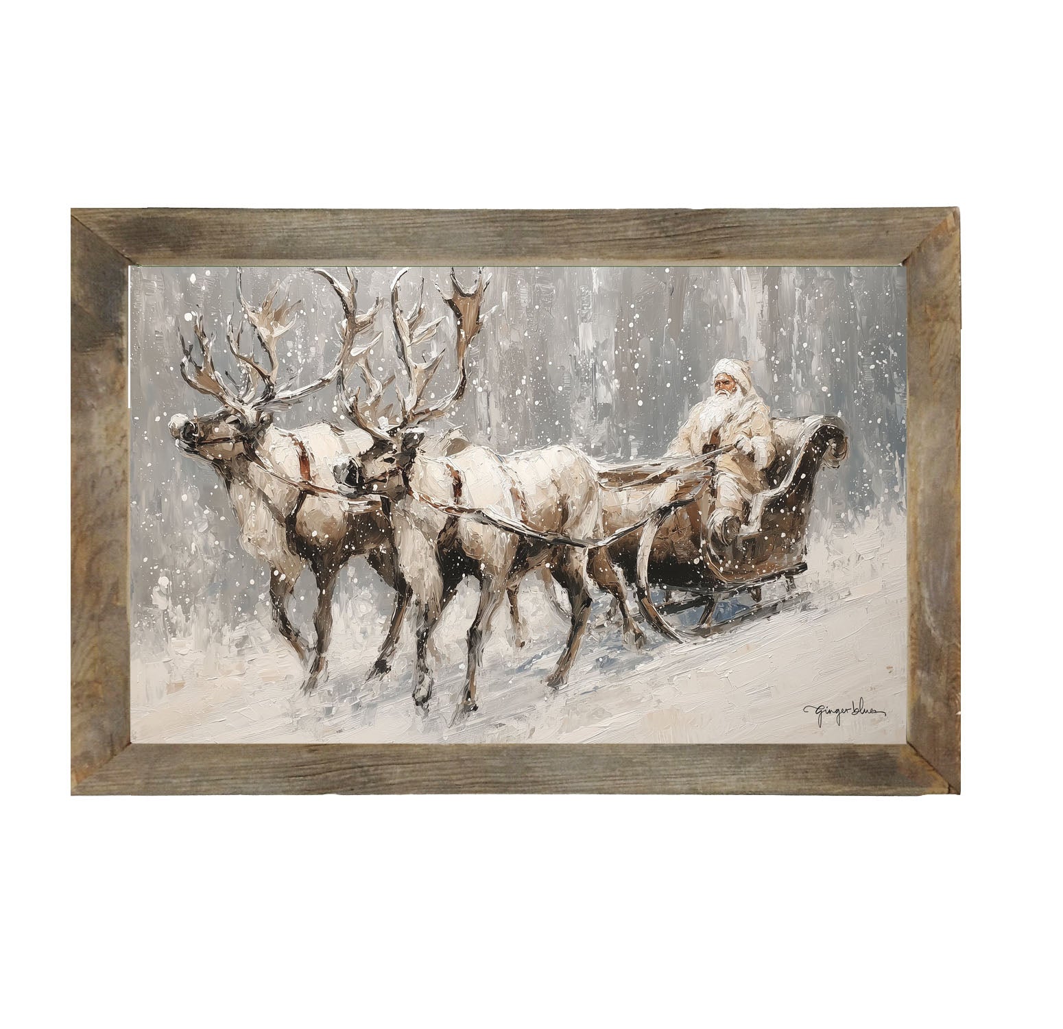 Sleigh Ride in Forest - Framed Art