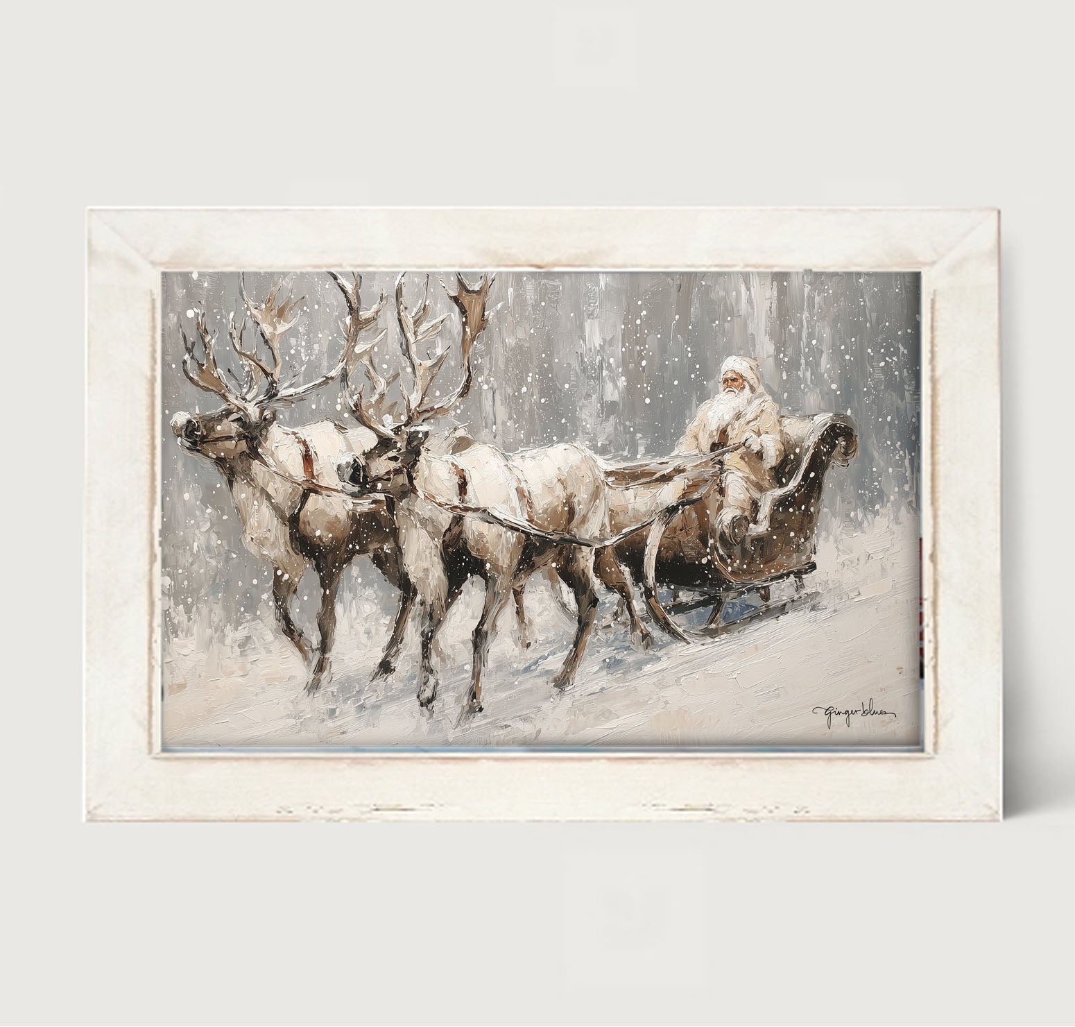 Sleigh Ride in Forest - Framed Art