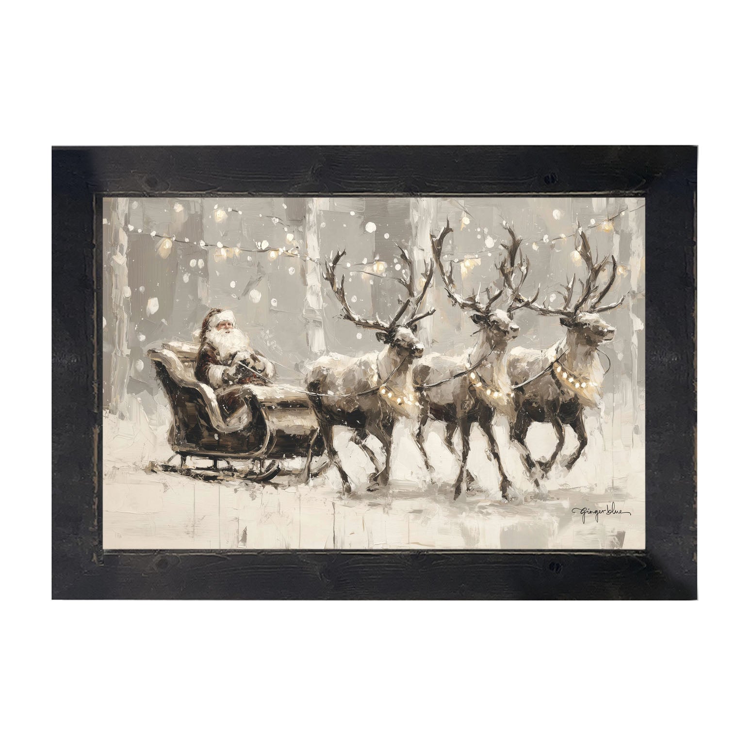 Sleigh Ride in the Snow - Framed Art