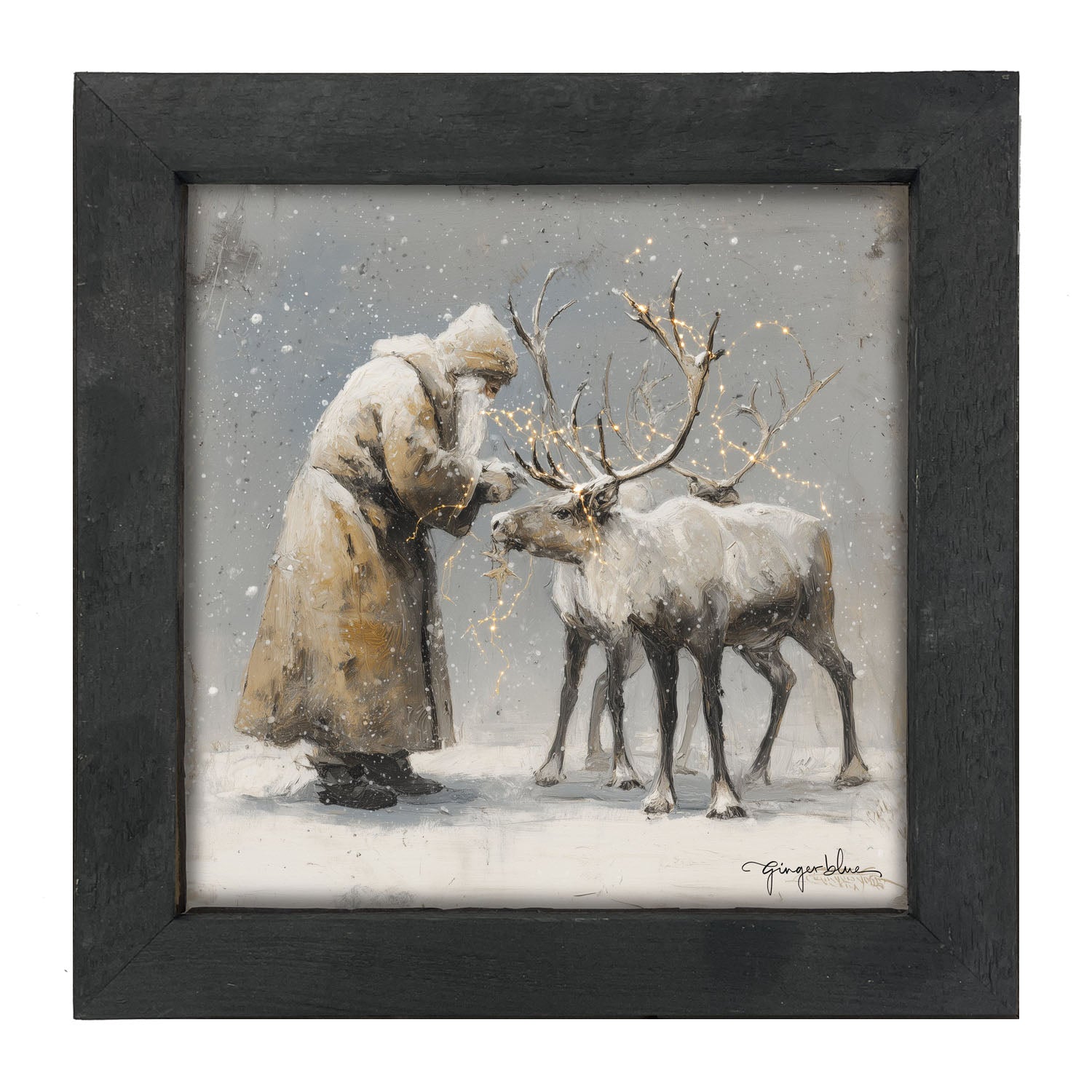 Decorating Reindeer Antlers - Framed Art